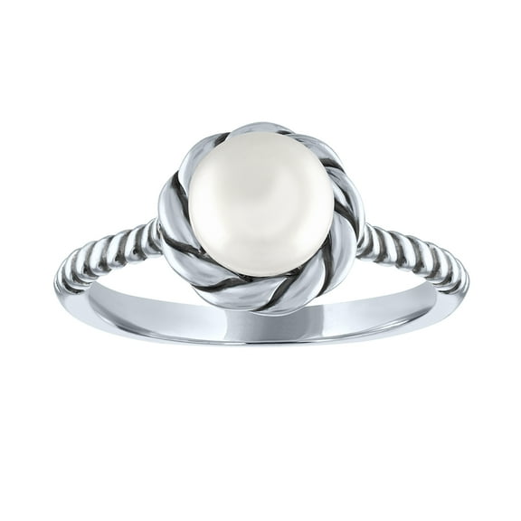 Ladies Brilliance Fine Jewelry Sterling Silver Cultured Fresh Water Pearl Ring