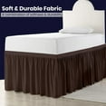 thumbnail image 3 of Dorm Bed Skirt Twin XL 60" Drop, College Dorm Room Bed Skirts Easy to Put On Twin XL Size Dust Ruffle Dorm Sized Bed Skirts, 600TC Egyptian Cotton Bed Skirt, (Chocolate, Twin-XL - 60" Drop), 3 of 6