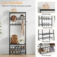 thumbnail image 6 of Yeshouse Wooden Coat Rack with Shoe Bench, Sturdy Shoe Rack Organizer for Hallway, Mudroom, Bedroom, 6 of 7