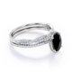 thumbnail image 3 of JeenMata Juego de Bisel Milgrain Diamante Negro Ovalado de 1,5 Quilates Cultivado en Laboratorio y Moissanita: Juego de Boda con Pavé Infinito Retorcido: Baño de Oro Blanco de 18 K sobre Plata, 3 of 6