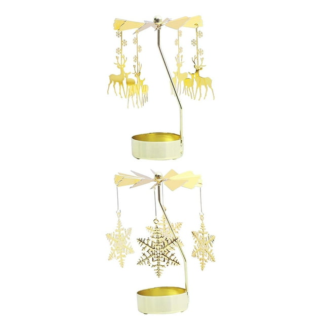 2 candelabros giratorios románticos Aureate para bodas, portavelas de té EstiloD
