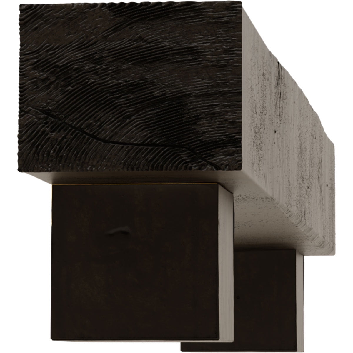 Ekena Millwork 4"H x 8"D x 48"W Knotty Pine Faux Wood Fireplace Mantel Kit w/ Alamo Corbels, Premium Walnut