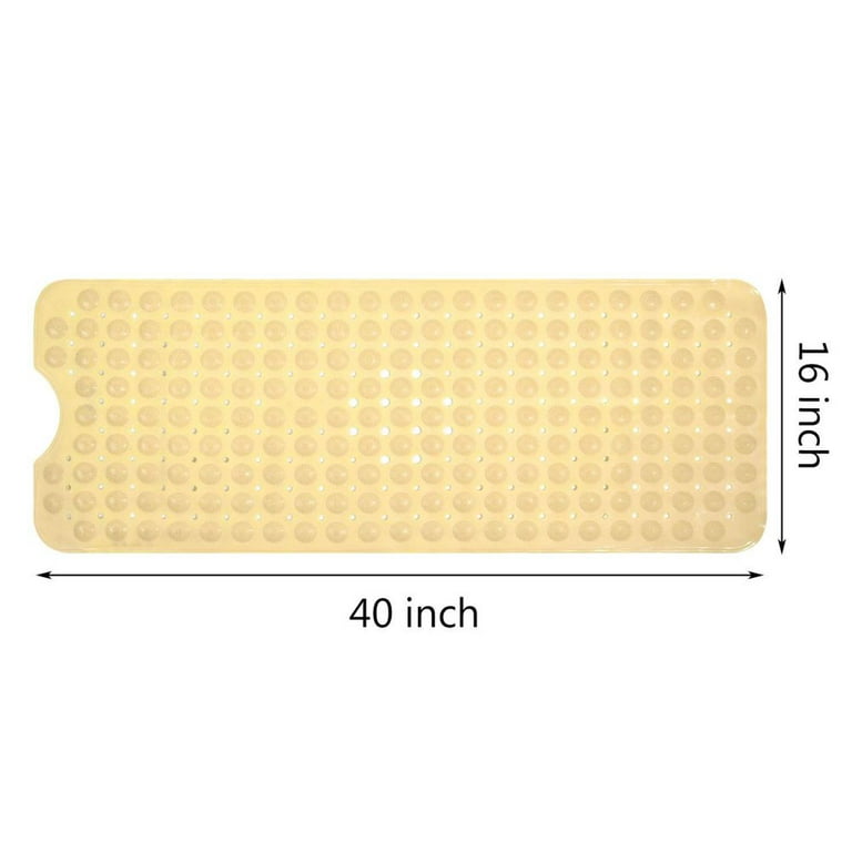 Bath Tub Shower Mat 40 X 16 Inch Non-slip And Extra Large, Bathtub Mat With  Suction Cups, Machine Washable Bathroom Mats With Drain Holes, Beige