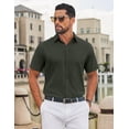 thumbnail image 3 of COOFANDY Button Down Shirt for Men Short Sleeve Casual Shirts Wrinkle-Resistant Stretch Modern Dress Shirt, 3 of 6