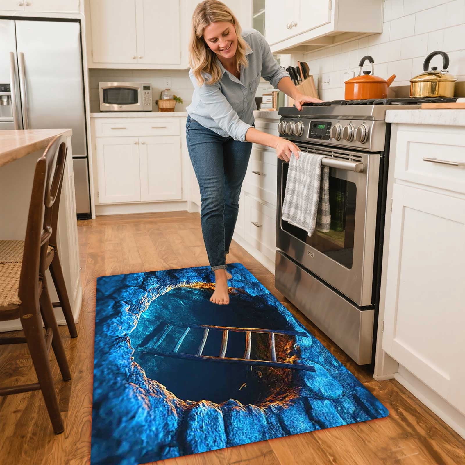 3D Optical Illusion Doormat, All-Weather Front Door Mat for Indoor & Outdoor Use, Non- Entrance Rug for Patio, Porch, and Entryway - Easy to Clean Floor Carpet Decor