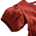 thumbnail image 4 of LYMAYTER Robe à Manches Courtes Bouffantes pour Filles, Robe pour Tout-Petits à Boutons, Col Ras du Cou, Robe d'Été Mini Décontractée de Base Douce pour Enfants, 4 of 8