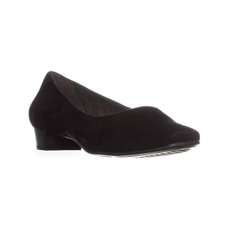 Womens Black Suede Pumps - Womens Aerosoles Subway Low-Heel Dress Pumps, Black Suede