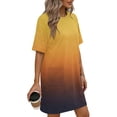 thumbnail image 4 of YHAJDS Short Sleeve Round-Neck Dress for Women Gradient Color Casual Pocket Tunic Summer, 4 of 5