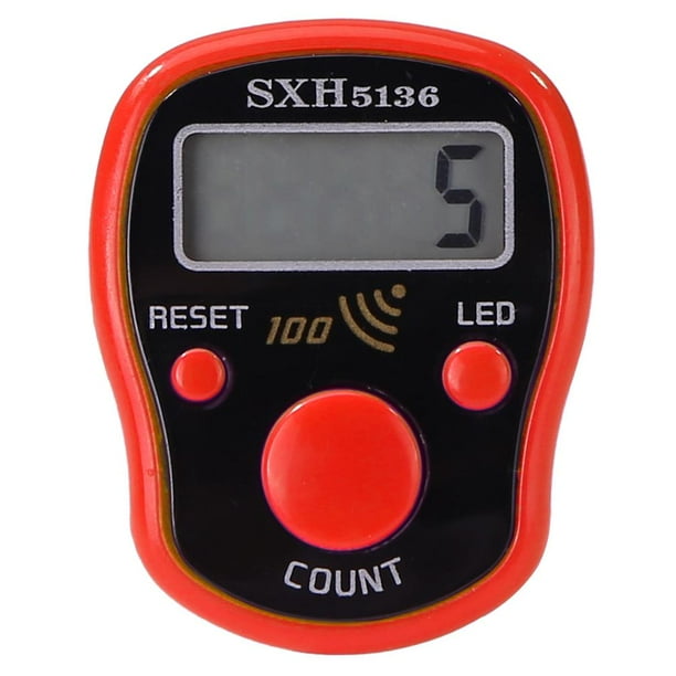 Contador de dedo electrónico LCD digital Contador de conteo de fila de tejido de anillo de mano LED JShteea Para estrenar