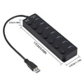 thumbnail image 2 of Caja de distribución USB de 7 puertos con interruptores individuales Convertidor de adaptador USB 3.0 multipuerto para computadora AweSitey EL4987-00B, 2 of 2