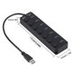 thumbnail image 1 of Caja de distribución USB de 7 puertos con interruptores individuales Convertidor de adaptador USB 3.0 multipuerto para computadora Inevent EL4987-00B, 1 of 5