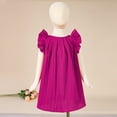 thumbnail image 2 of Jinhomg Toddler Girls Summer Dresses Cute Ruffle Hem Midi Dress Loose Fit Comfy Sleeveless Ruched Dresses Baby Kids Cute Playwear Hot Pink 7-8Years, 2 of 8