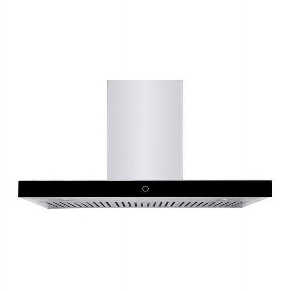 Hauslane Chef Series WM-739 30-inch Wall Mount Range Hood with Black Glass Panel in Stainless Steel