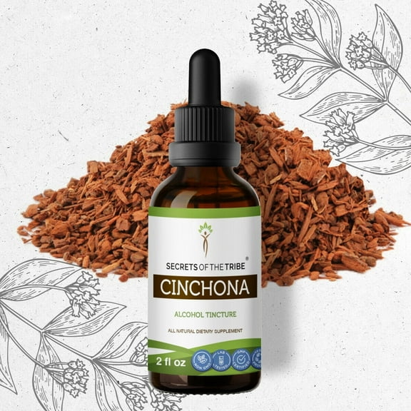 Secrets Of The Tribe Cinchona Tincture Dietary Supplement, Natural Herbal Extract for Immune Support, Cinchona (Quinine, Quine, Cinchona officinalis) Dried Bark, Alcohol Extract, Drops 2 oz