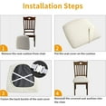 thumbnail image 5 of Dining Chair Covers, 6 Pack Waterproof Seat Cushion Covers, Stretch Jacquard Chair Seat Covers Washable Dining Room Chair Slipcovers Removable Kitchen Cushion Protector(Beige), 5 of 7