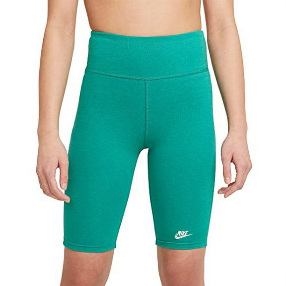 Nike Girls Sportswear High-Rise 9" Bike Shorts Green Medium DA1243-370