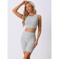 thumbnail image 2 of DARING DIVA Women's Ribbed Knit Tank Top and Biker Shorts Lounge Set Light Gray XS, 2 of 6