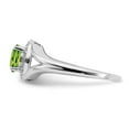 thumbnail image 4 of 925 Sterling Silver Polished Diamond and Peridot Ring Size 9 Measures 2mm Wide Jewelry for Women, 4 of 8