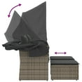 thumbnail image 5 of vidaXL Garden Sofa 2-Seater with Canopy and Stools Grey Poly Rattan, 5 of 5