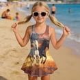 thumbnail image 3 of FUIALDOLG Little Girl One-piece Bathing Suit Black and White Horse Swimsuit with Skirt Age 3-14,Kids One-piece Bathing Suit Cute Sleeveless Tank Tops Swimsuit for Holiday Party Pool Parties 10-11Y, 3 of 7