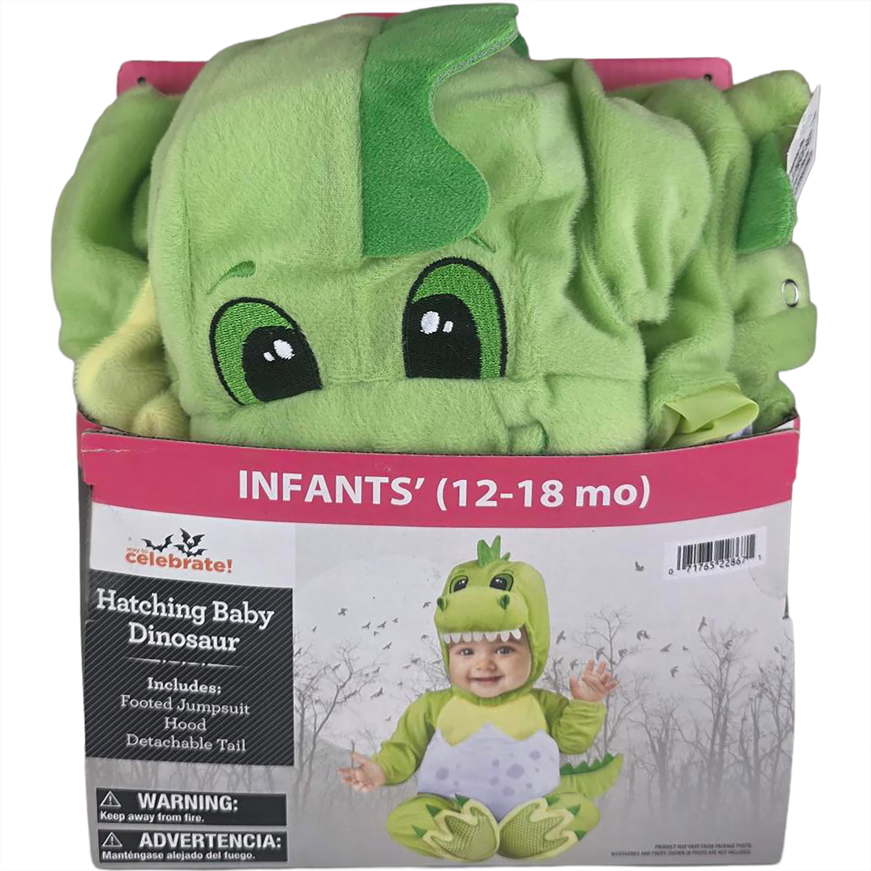 Dino Hatching Halloween Costume for Infant, Size 12-18M, by Way to Celebrate