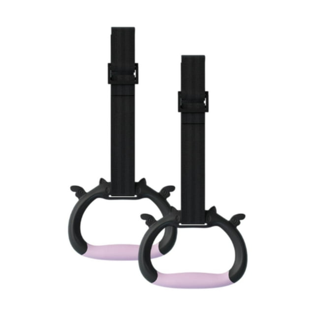 2 anillos de gimnasia para niños, anillos de ejercicio para entrenamiento de cuerpo completo en casa Negro