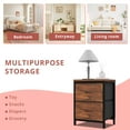 thumbnail image 5 of Nightstand, Set of 2 Bedside Table with 2 Storage Drawers, Wooden Top Fabric Cabinet Kids Mini Dresser for Bedroom, Closet, Entryway, College Dorm, Rust Brown, 5 of 7