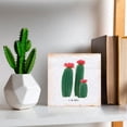 thumbnail image 5 of Cactus Wood Box Sign Decor Desk Sign Floral Cactus Wooden Box Block Sign Garden Signs Rustic Farmhouse Home Shelf Wall Decoration 7"x7", 5 of 6