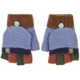 thumbnail image 2 of Kid Toddler Magic Winter Wool Knit Mitten Convertible Flip Top Fingerless Gloves, 2 of 5