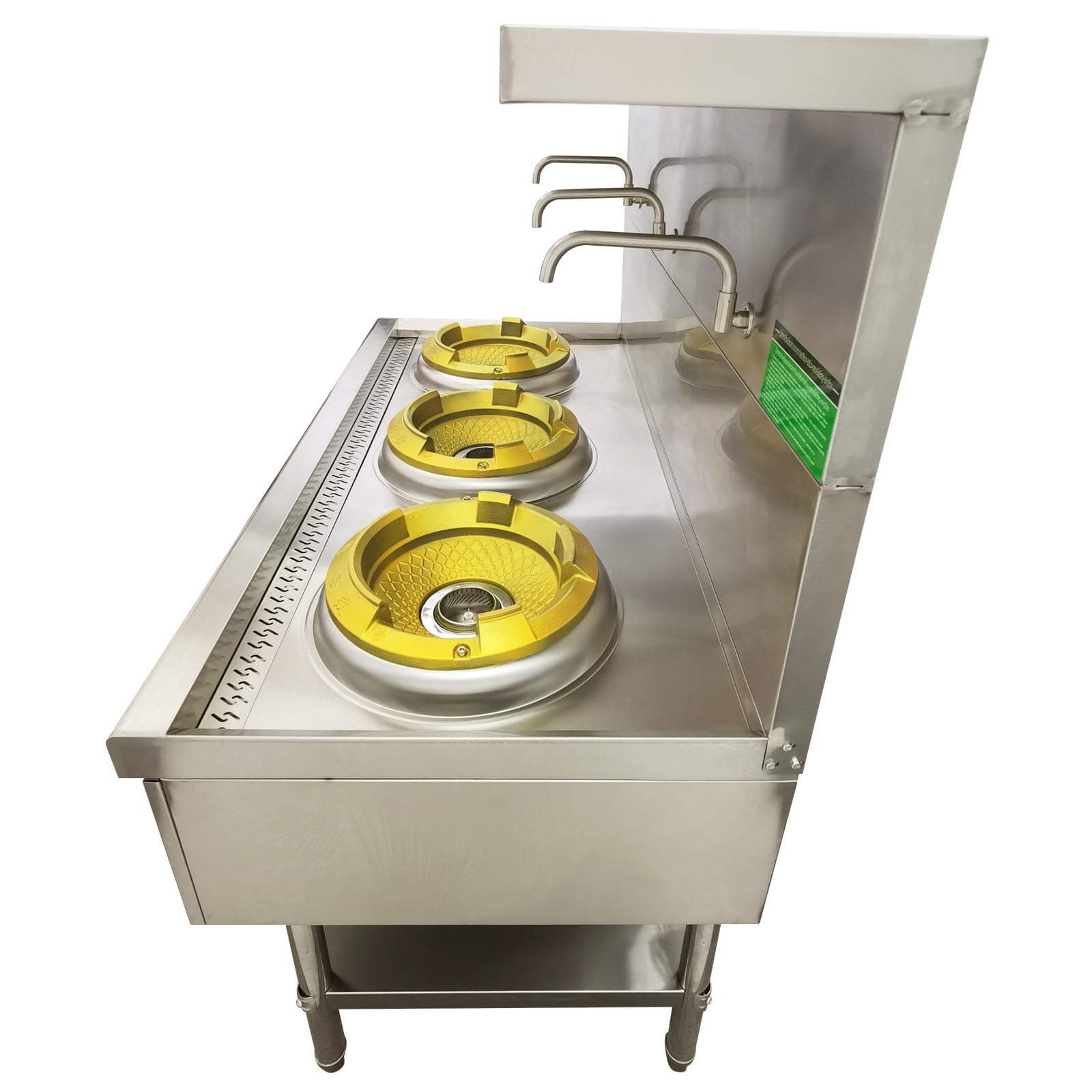 13" LPG and Natural Gas Chamber Triple Burner Open Style Commercial Gas Wok Three-head Gas Stove