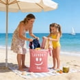 thumbnail image 4 of Sac à Lessive en Toile Oxford Imperméable, Sac de Rangement de Voyage Robuste avec Fermeture Éclair en Métal, Sac Portable pour Articles Mouillés et Secs pour la Plage, le Camping, l'École, Lavable à la Machine, Rose, 4 of 6