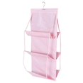 thumbnail image 1 of 6 Pocket Hanging Tote Wallet Bag Organizer Organizer Storage Rack Storage Wardrobe Closet Hanger 1 pcs pink, 1 of 5