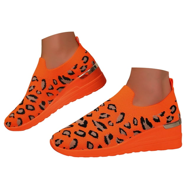 Mepaouo Chaussures à Enfiler pour Femmes, Marche, Plateforme à Semelle Compensée, Style Chaussette, Antidérapantes, en Maille, Espadrilles/chaussures de Course