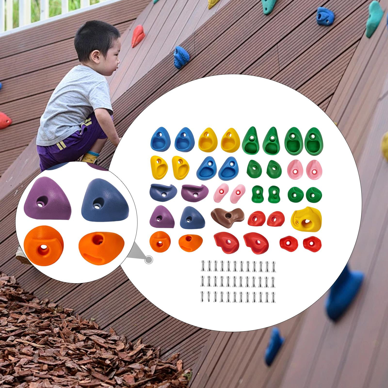 harayaa 36 Pieces Rock Climbing Holds Support Gift Anti Slip for Kids Climbing Rock Wall