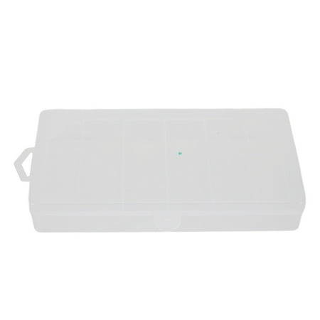 Taituoti PVC Plastic Fishing Tackle Box 6 Compartments Transparent Storage Container 17.5x9.5x3cm for Bait Lures Accessories