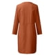 thumbnail image 5 of ICHUANYI Clearance Women Fashion Round-Neck Pockets Button Dress Solid Long Sleeve Dress(Red, L) ICHUANYI WER2023080804861, 5 of 5