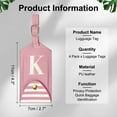 thumbnail image 2 of Uxcell Luggage Tags, Initial Letter Travel Luggage Pink K, 2 of 7