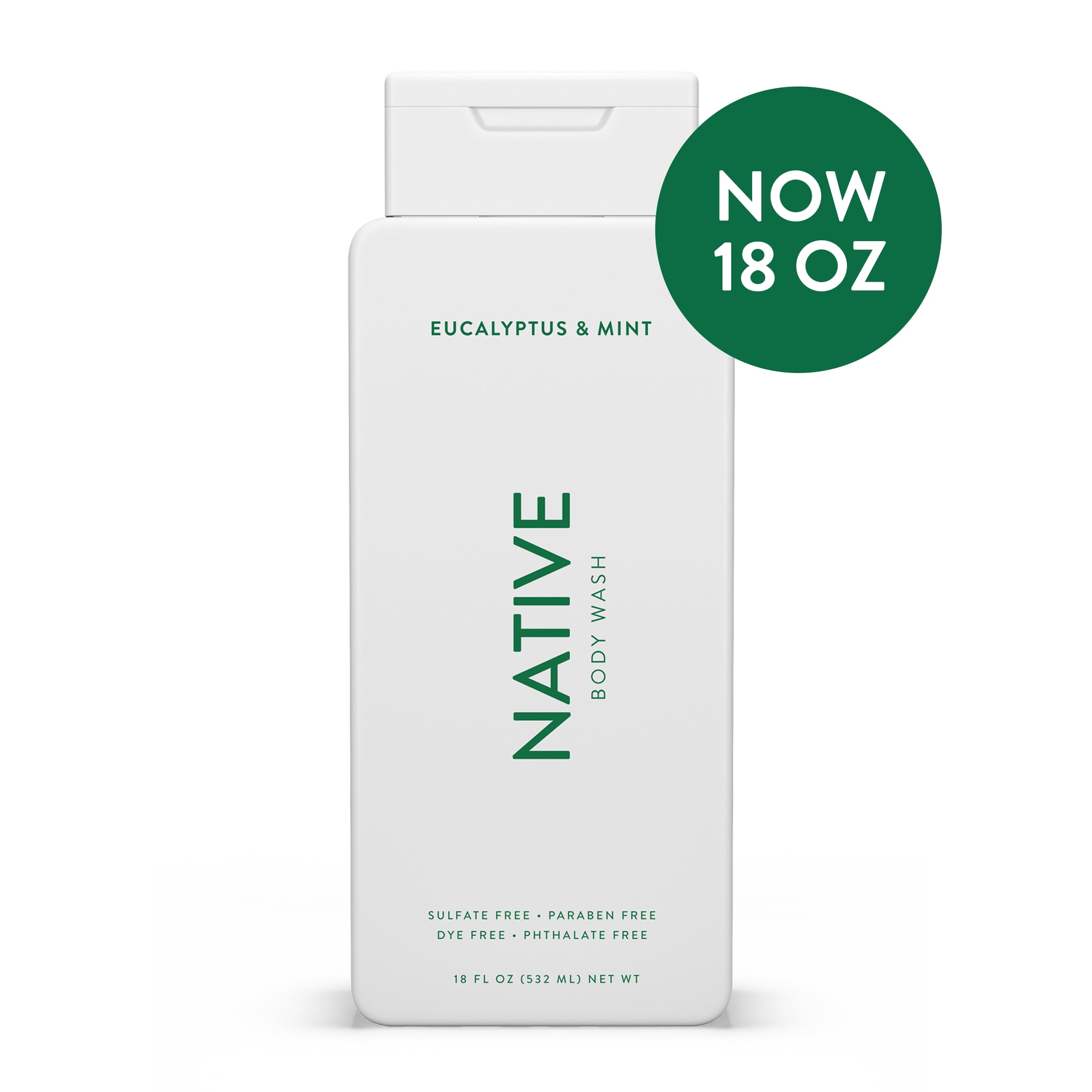 Native Natural Body Wash, Eucalyptus and Mint, Sulfate Free, 18 oz