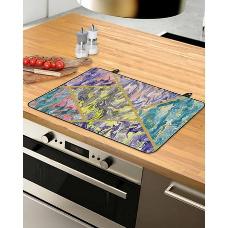 

Contemporary Geometric Stove Top Covers for Electric Stove Heat Insulation Fireproof Glass Cooktop Cover Counter Top Glass Stove Cover 24 x21 Modern Golden Marble Abstract Art