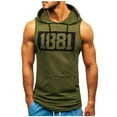 thumbnail image 2 of Sudadera con capucha sin mangas Meitianfacai para hombre, con estampado muscular, para fitness, culturismo, con bolsillo y secado rápido., 2 of 8