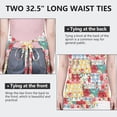 thumbnail image 6 of Pioneer Flower Floral Print Pattern Apron-Garden Aprons for Women with Pockets-Cotton Linen Waterproof Kitchen Cooking Gardening Aprons Adjustable for Kitchen,Cooking,BBQ and Salon 33x27 Inch, 6 of 7