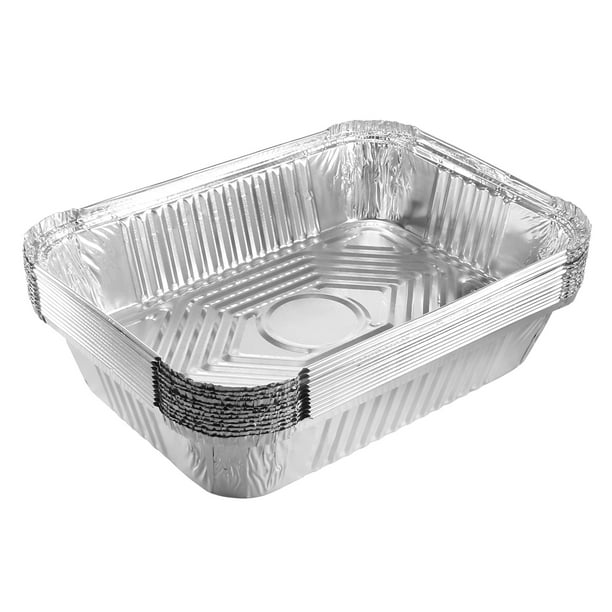 10" x 7.5" Aluminio Papel Sartenes, 59oz Desechables Bandejas Contenedores para Cocina Asar Hornear Cocinar 12uds