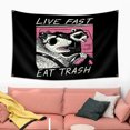 thumbnail image 2 of Tapestry Live Fast Eat Trash Pash Aesthetic para pared, 150 x 90 cm, 2 of 3