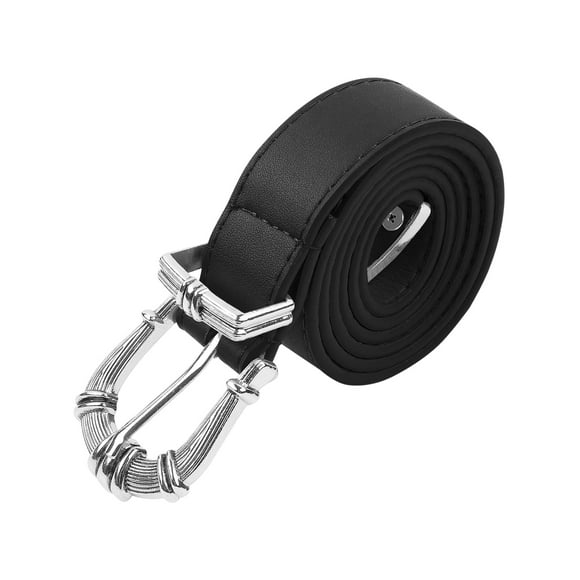 Cinturones para mujeres INSPIRE CHIC con hebilla de personalidad, cinturón decorativo versátil y de moda para vestidos y blusas 108x2.8cm/42.5x1.1" negro