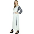 thumbnail image 4 of Bimba Women White Lawn Kurta Kurti Straight Georgette Long Sleeve Blouse Gift, 4 of 7