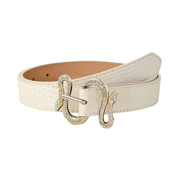 Fashion Belts for Women Fashion Leather Strap Plus Size Women Belts with Gold Buckle for Jeans Pants Dress Ladies Leather Belt Women Skinny Belts for Dress Pants Thin Belts for Women Silver Buckle