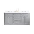 thumbnail image 2 of Water Creation Palace 72" Wood Double Bathroom Vanity in Cashmere Gray/Chrome, 2 of 10