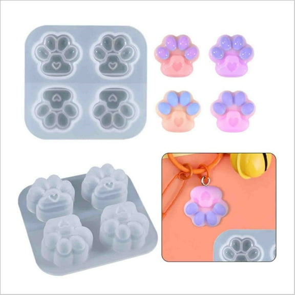 5 pc Silicone Molds Resin Casting Molds For UV Resin Epoxy Resin Craft Making Square with Cat Claw White 50.5x54.5x11.5mm Inner Size: 20x21mm