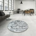 thumbnail image 4 of Ahgly Company Machine Washable Indoor Rectangle Industrial Modern Platinum Silver Gray Area Rugs, 2' x 5', 4 of 7