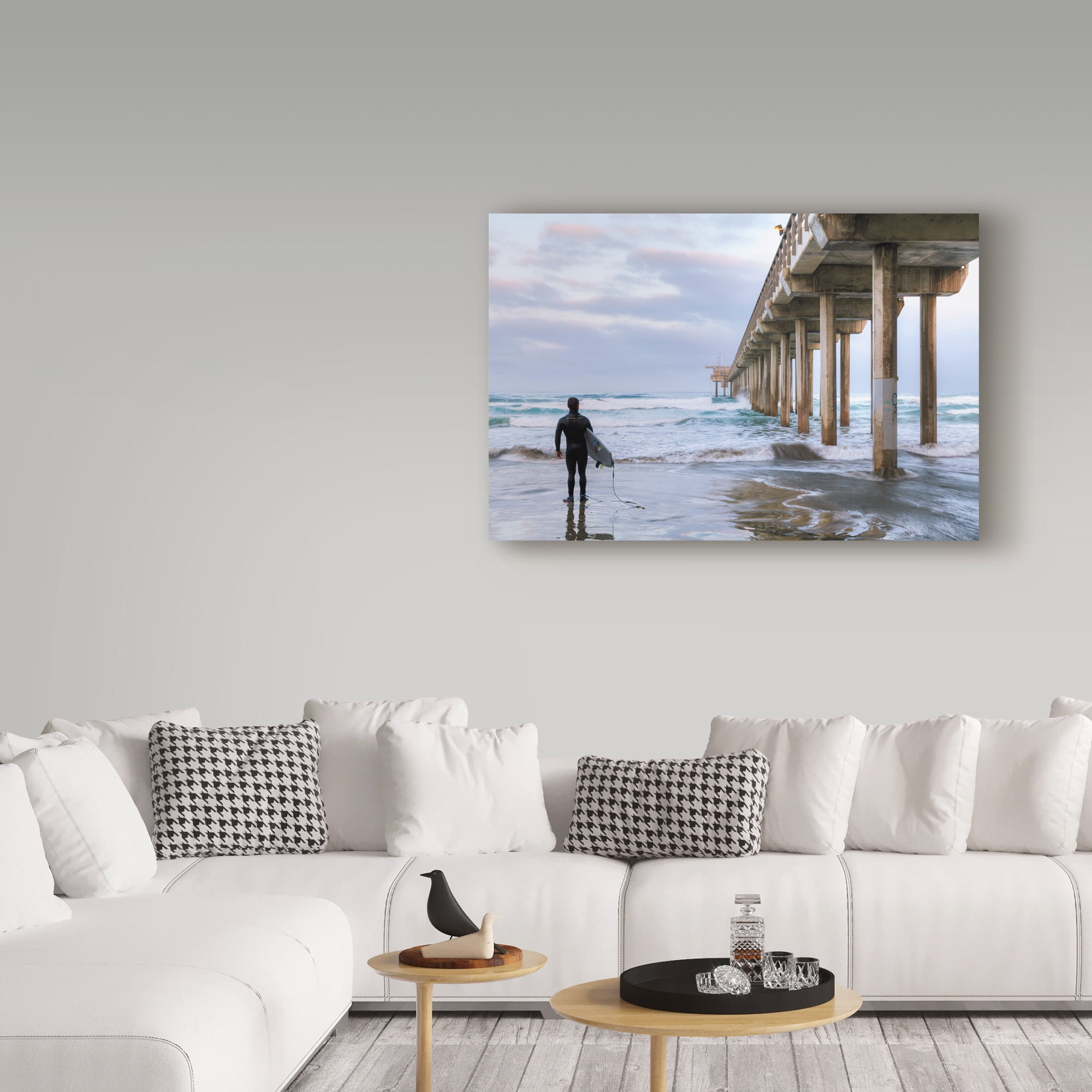 Trademark Fine Art 'Sizing Up The Surf' Canvas Art by Chris Moyer